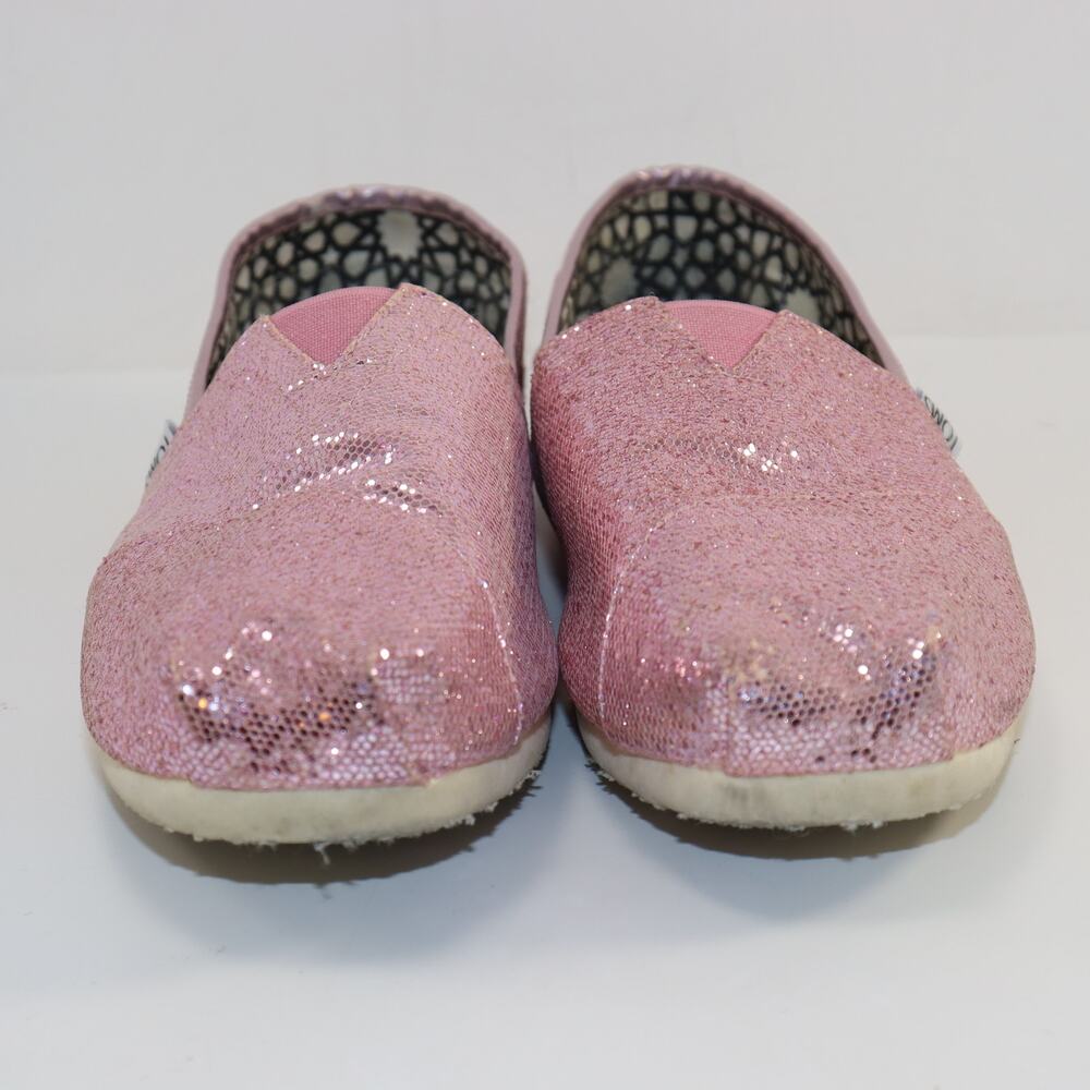 TOMS Women’s Size 12‎ Pink Glitter Classic Slip-On Shoes